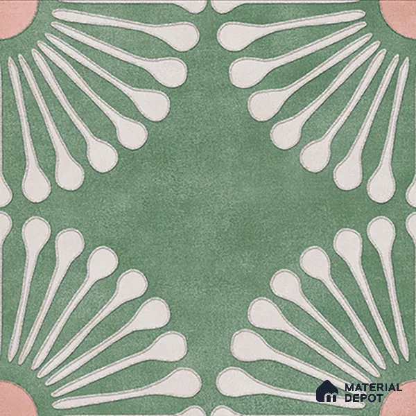 Floral Wall Tile TL 07245 B Plana 4004 Granula 1 ft x 1 ft Ceramic Matte Finish - 9 mm  | 2 mm Spacer is Mandatory | Please Expect a Slight Variation of Pattern (Sample)
